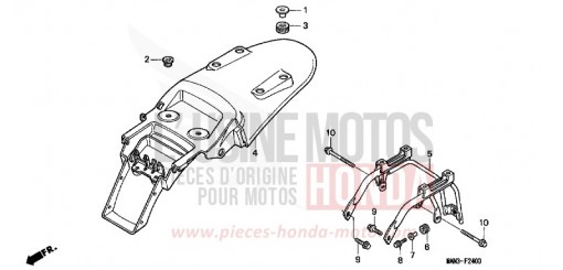 GARDE-BOUE ARRIERE (1) NX650S de 1995